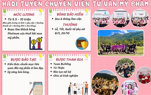 Hadi Beauty Mỹ Phẩm Đà Nẵng tuyển Nhân viên tư vấn Bán hàng 